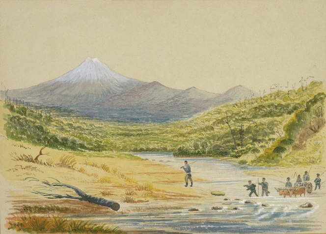 Hamley, Joseph Osbertus 1820-1911 :[Oakura Stream near Taranaki. 28 June 1864]