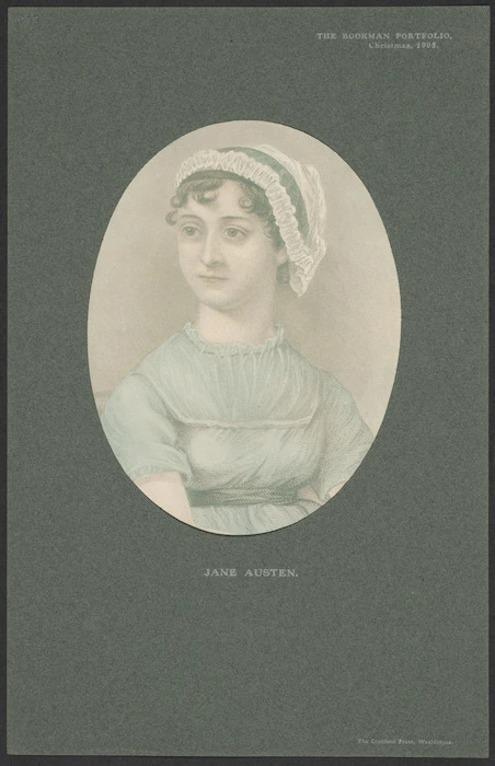 Artist unknown :Jane Austen. Wealdstone [Middlesex], The Cranford Press, 1905