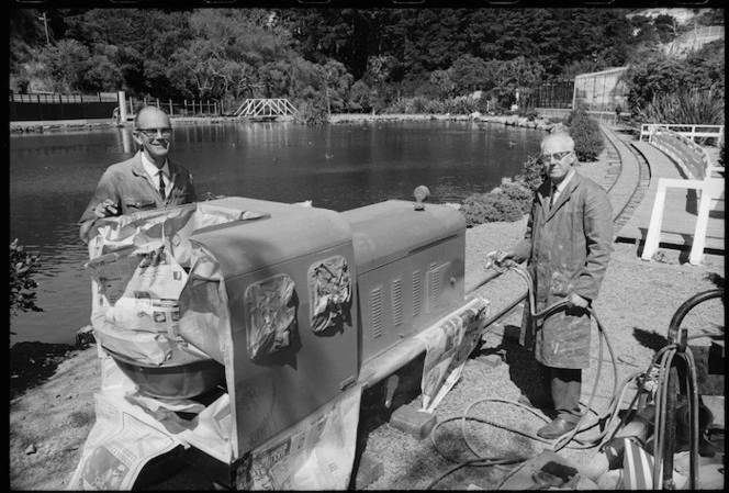 Railway engine at Wellington Zoo, New Zealand