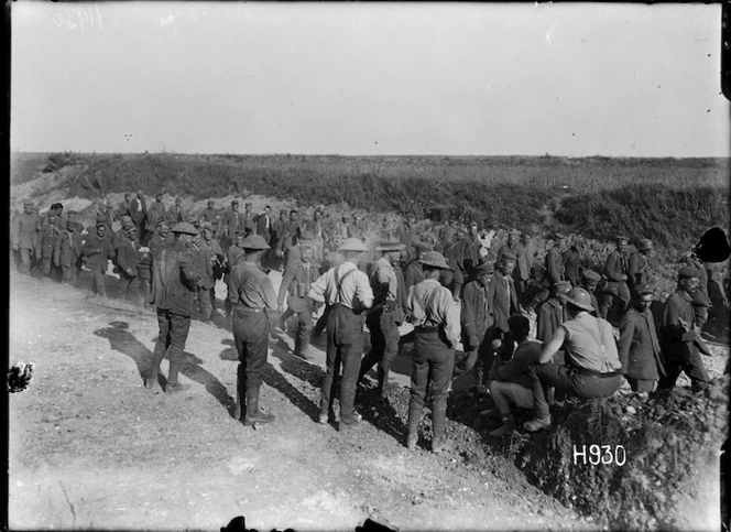 German prisoners on the way down from the front, Hebuterne, France
