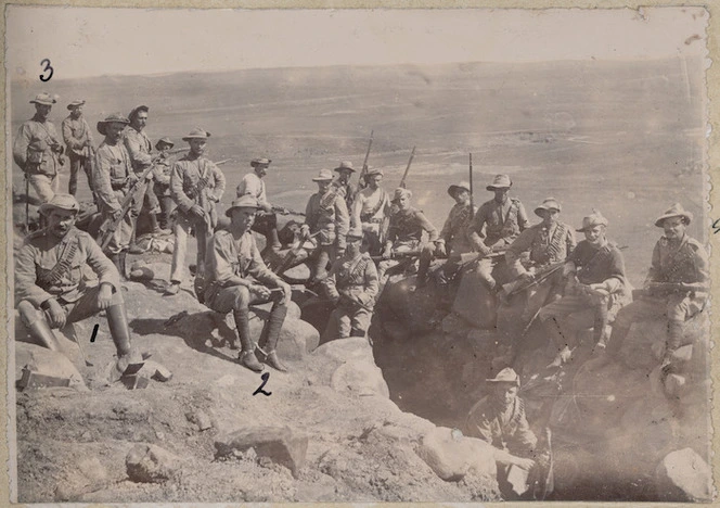 Photograph of soldiers on ridge - South African War