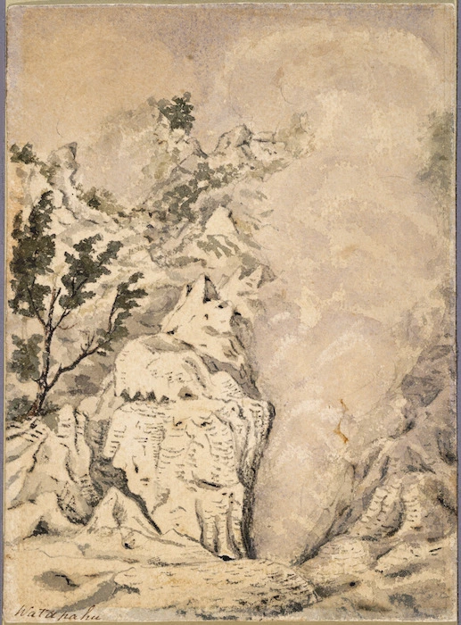 [Weld, Frederick Aloysius] 1823-1891 :Wata pahu [geyser near Rotomahana] 1854