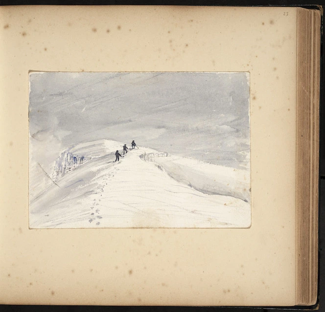 Green, William Spotswood, 1847-1919 :[The summit of Mount Cook. 2 March 1882]