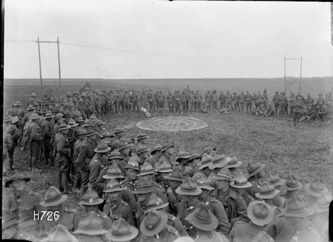 The target for the bomb throwing competition at the New Zealand Divisional Sports, Authie, World War I