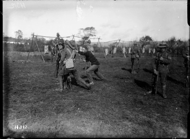 Bayonet training of New Zealand troops in World War I