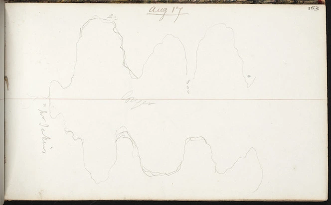 Mantell, Walter Baldock Durrant, 1820-1895 :[Map of a bay with Mr Jenkins' property] Aug 17. [1848]