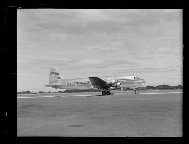Pan American World Airways Clipper Kathay, on tarmac at an unidentified airport