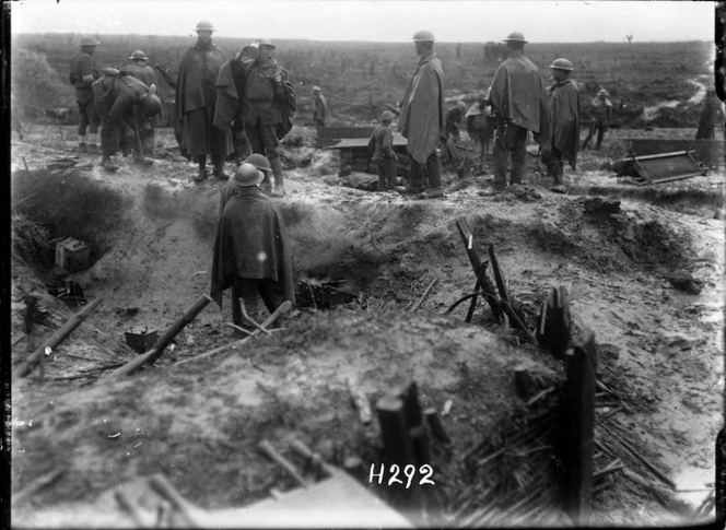 New Zealand soldiers make tea near the Wieltje Road, Ypres Salient