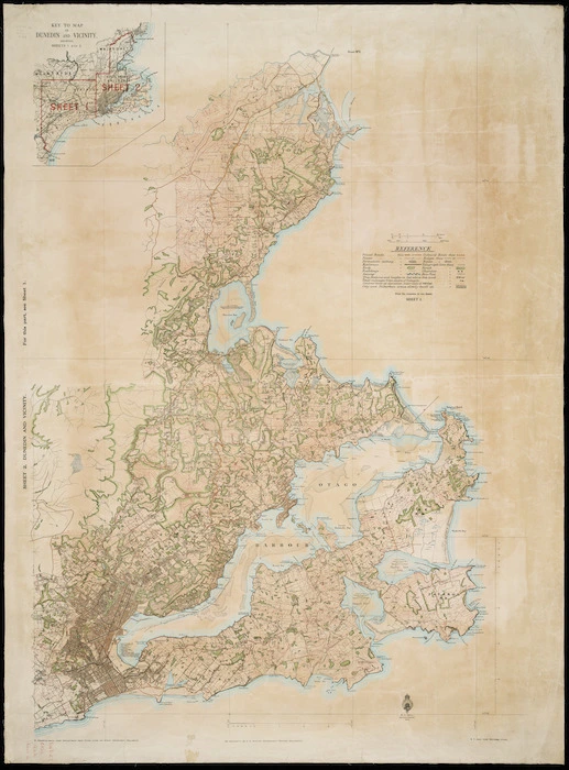 Topographical map showing Dunedin and vicinity / from surveys by W.T. Neill, district surveyor.