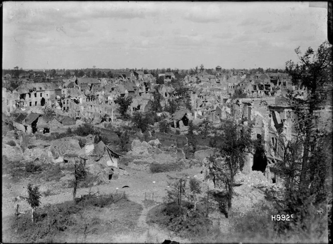 A view of Bapaume, from the Citadel, after capture by New Zealand troops, World War I