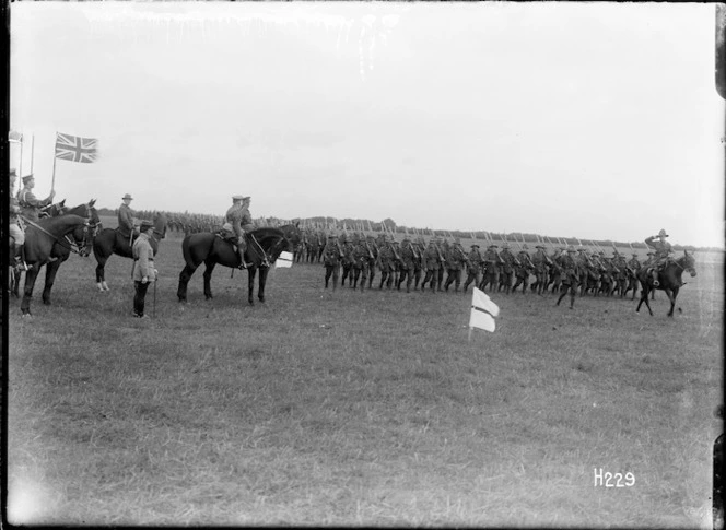 The Commander in Chief reviewing New Zealand troops