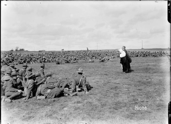 A New Zealand Brigade church service in France, World War I
