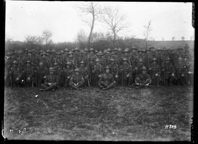 Soldiers of Hawkes Bay Company, the Wellington Regiment in France