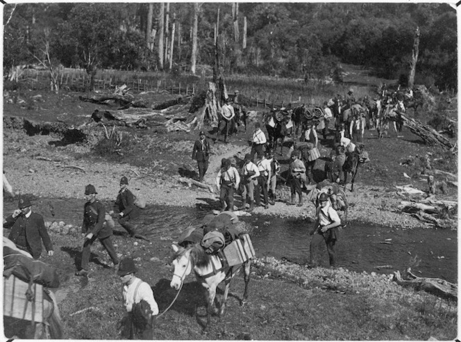 Police approaching Maungapohatu, to arrest Rua Kenana