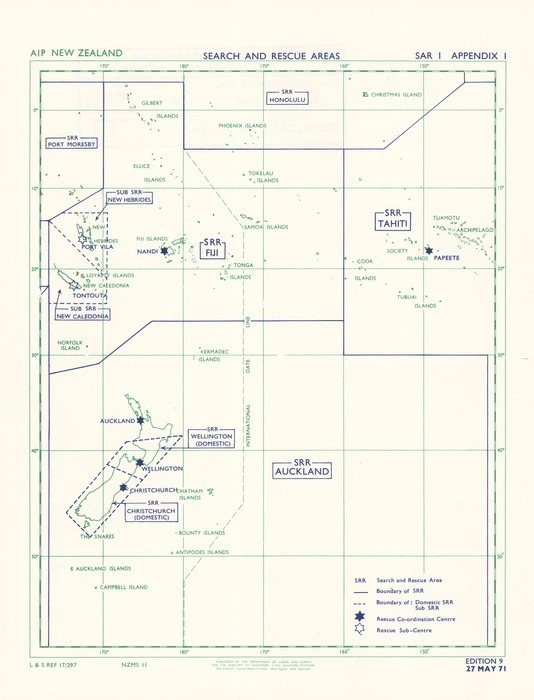 Search and rescue areas : [South Pacific].