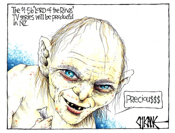 Gollum says "Precious$$$" to news that the "$1.5 B 'Lord of the Rings' TV series will be produced in New Zealand