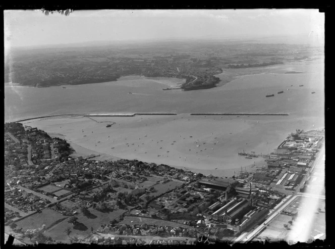 Westhaven Marina and Saint Marys Bay with Northcote beyond, Auckland Harbour