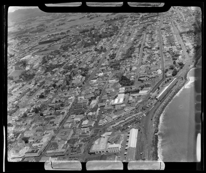 New Plymouth, Taranaki district, showing commercial buildings