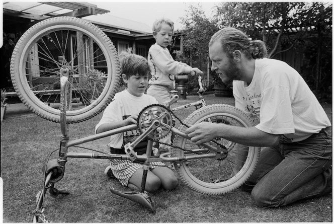 Martin Wilson with sons Joel and Jesse - Photograph taken by Ray Pigney