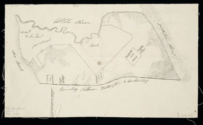 Creator unknown: Sketch plan of Akitio Station showing Sir Donald McLean's purchased land