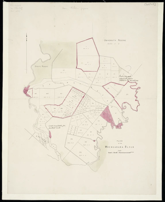 [Creator unknown] :Plan of the Whenuakura Block [map with ms annotations]