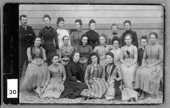 Wellington Girls' College group, Thorndon, Wellington - Photograph taken by Farley and Mason