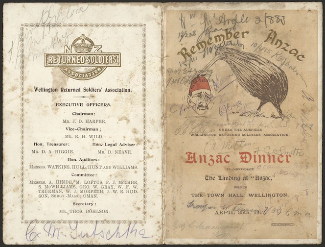 Anzac dinner menu