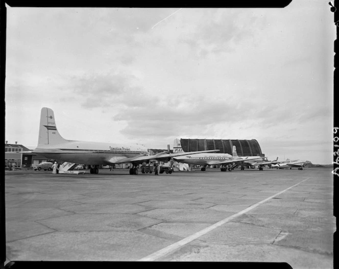 Aircraft on the runway at Whenuapai Airport, Waitakere, Auckland - Photograph taken by E Woollett