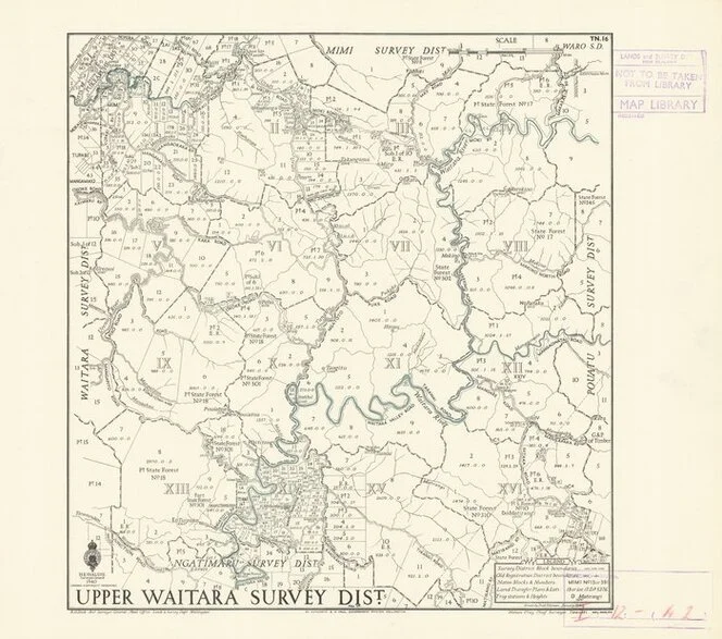 Upper Waitara Survey District [electronic resource] / drawn by Fred Coleman, January 1940.