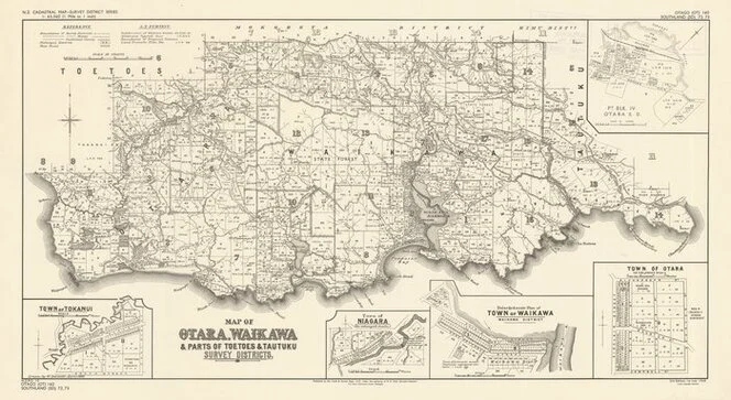 Map of Otara, Waikawa & parts of Toetoes & Tautuku survey districts [electronic resource] / drawn by W. Deverell, April 1899.