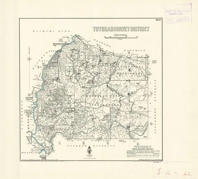 Tuturau Survey District [electronic resource] / drawn by J. M. Kemp, August 1888.