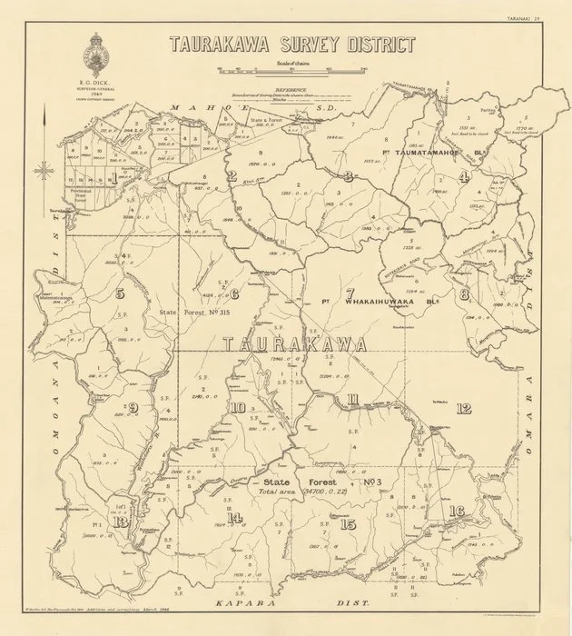 Taurakawa Survey District [electronic resource] / W. Gordon, del., New Plymouth Feb. 1904.