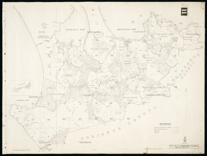 Index map of Mangonui County / Gerhard Mueller, Chief Surveyor.