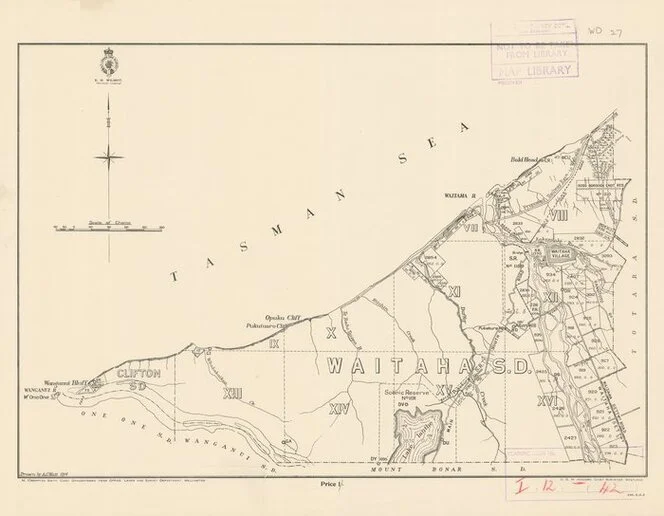 Waitaha S. D. [electronic resource] / drawn by A.G. Watt, 1914.