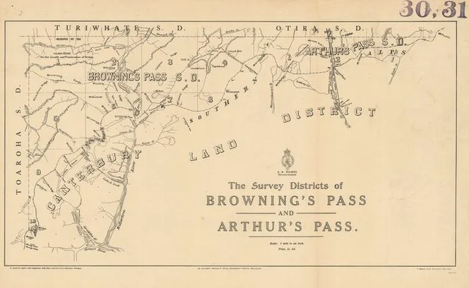The survey districts of Browning's Pass and Arthur's Pass [electronic resource].