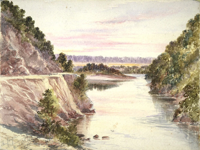 Barraud, Charles Decimus 1822-1897 :The Gorge, Manawatu. March 27th, 1872.