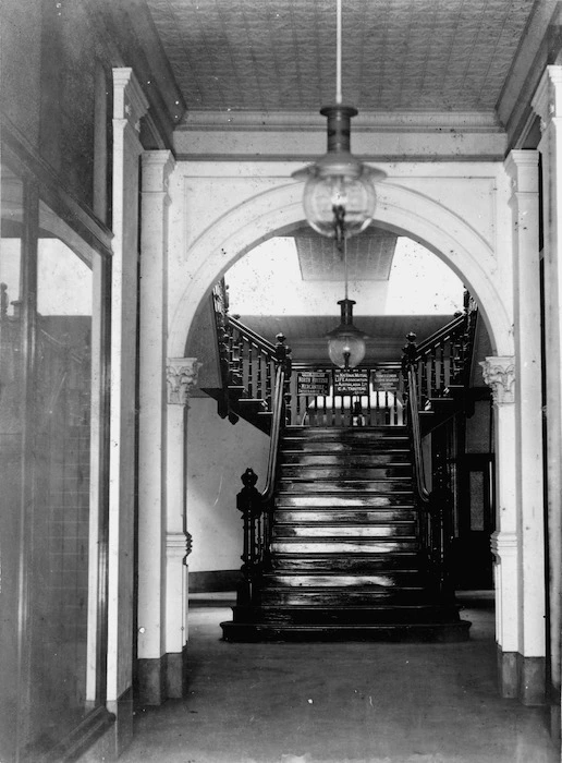 Stairwell inside the Hotel Cecil, Wellington