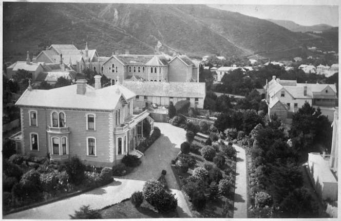 View of St Mary's Convent and the Presbytery, Thorndon, Wellington