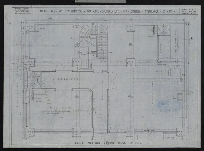 Mitchell & Mitchell (Firm): New premises Wellington for The Mutual Life and Citizens Assurance Co. Ltd. Drawing no.11