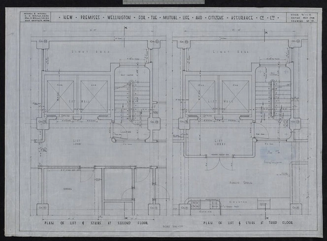 Mitchell & Mitchell (Firm): New premises Wellington for The Mutual Life and Citizens Assurance Co. Ltd. Drawing no.15