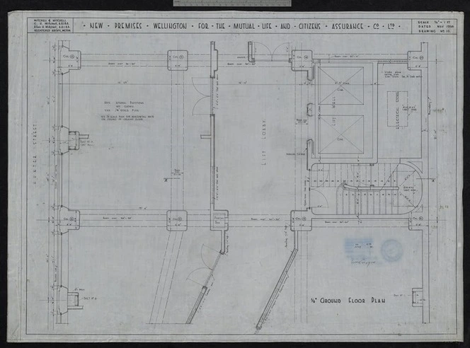 Mitchell & Mitchell (Firm): New premises Wellington for The Mutual Life and Citizens Assurance Co. Ltd. Drawing no.10