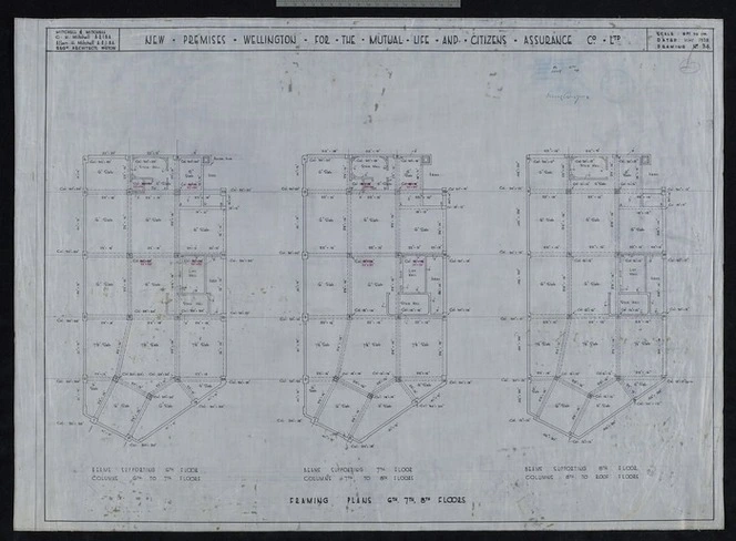 Mitchell & Mitchell (Firm): New premises Wellington for The Mutual Life and Citizens Assurance Co. Ltd. Drawing no.34