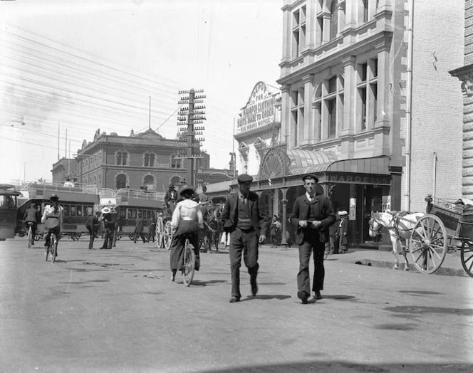 Scene on Cashel Street, Christchurch