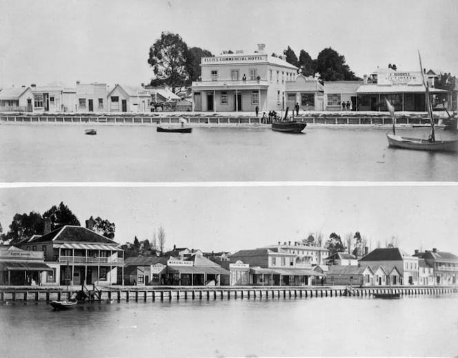 Two views of Tauranga waterfront