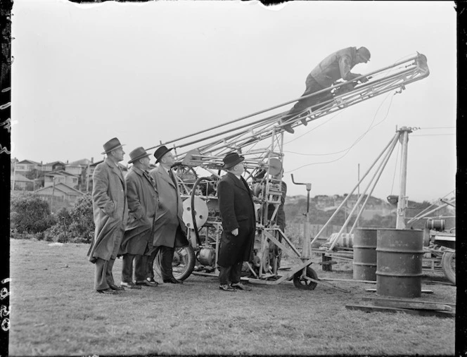 Drilling for the airport subway at Rongotai, Wellington