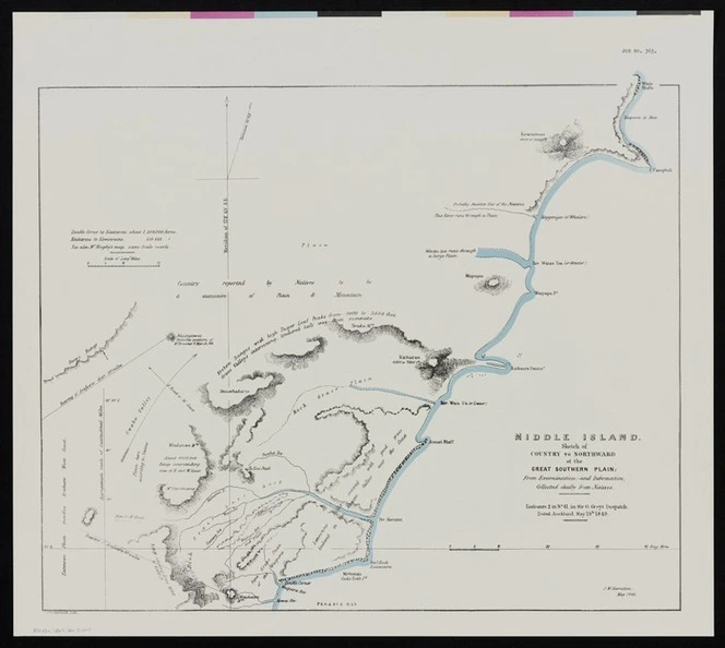 Middle Island : sketch of country to northward of the Great Southern Plain, from examination and information, collected chiefly from natives / J.W. Hamilton, May 1849.