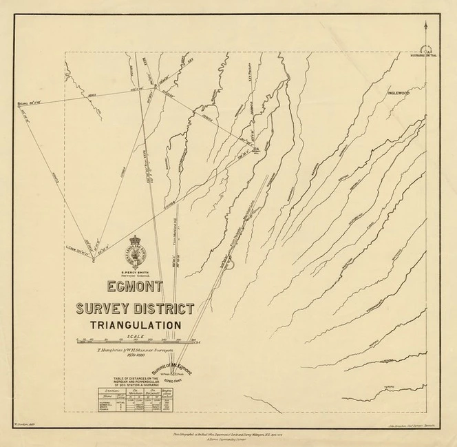 New Zealand. Department of Lands and Survey : Egmont Survey District Triangulation [map]. April 1894