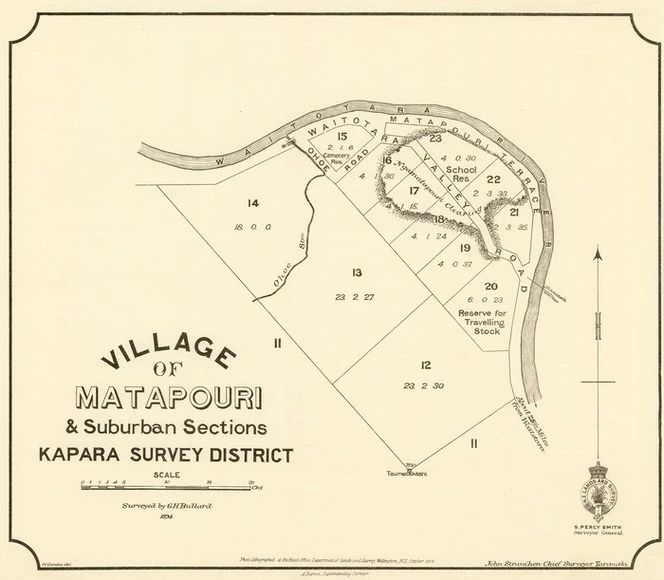 New Zealand. Department of Lands and Survey : Village of Matapouri & Suburban Sections Kapara Survey District [map]. October 1894