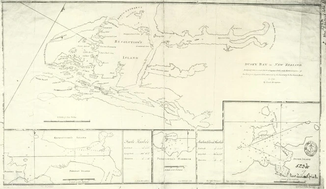 Broughton, William Robert, 1762-1821 : Dusky Bay in New Zealand [facsimile]. [1797]