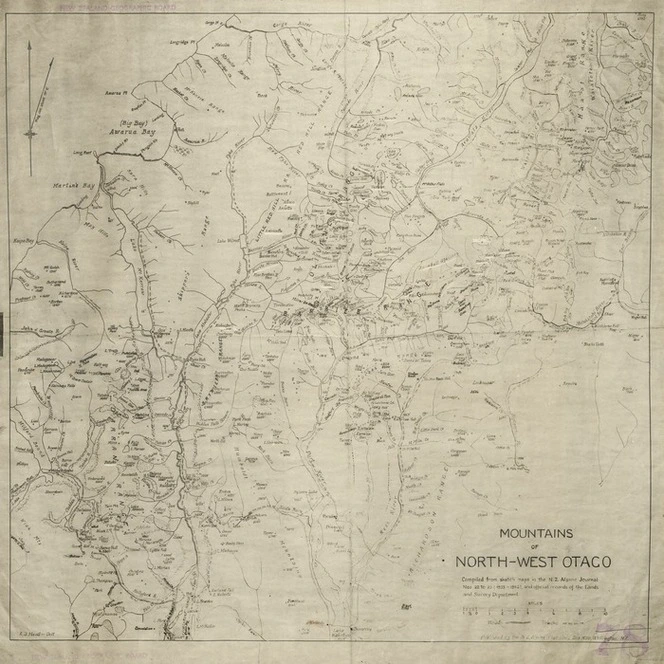 New Zealand Alpine Club : Mountains of North-West Otago [facsimile with ms annotations]. [ca 1942]